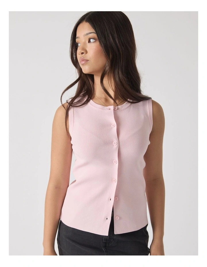 Molly Knit Vest in Pink image 3