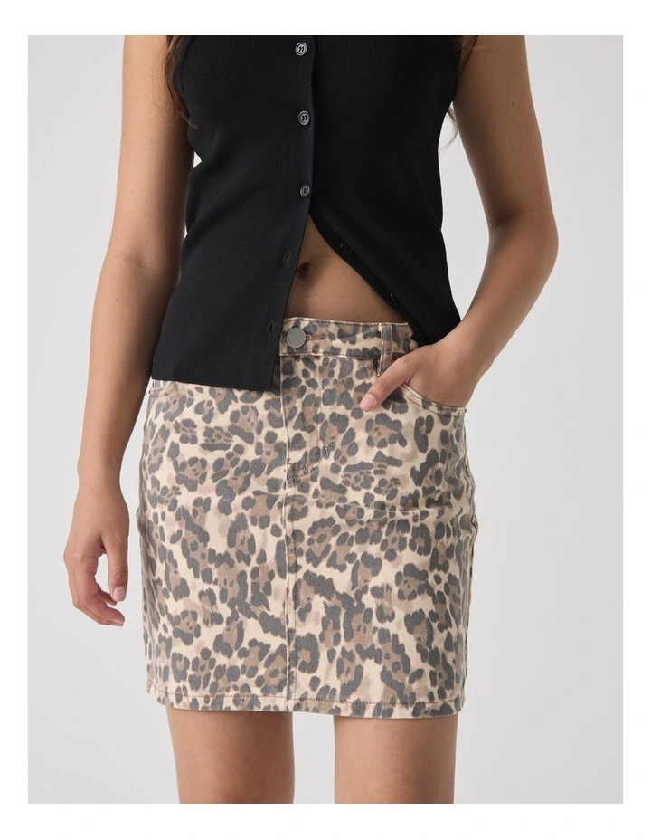 Ally Denim Skirt in Multi image 3