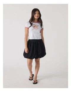 Becky Bubble Mini Skirt in Black