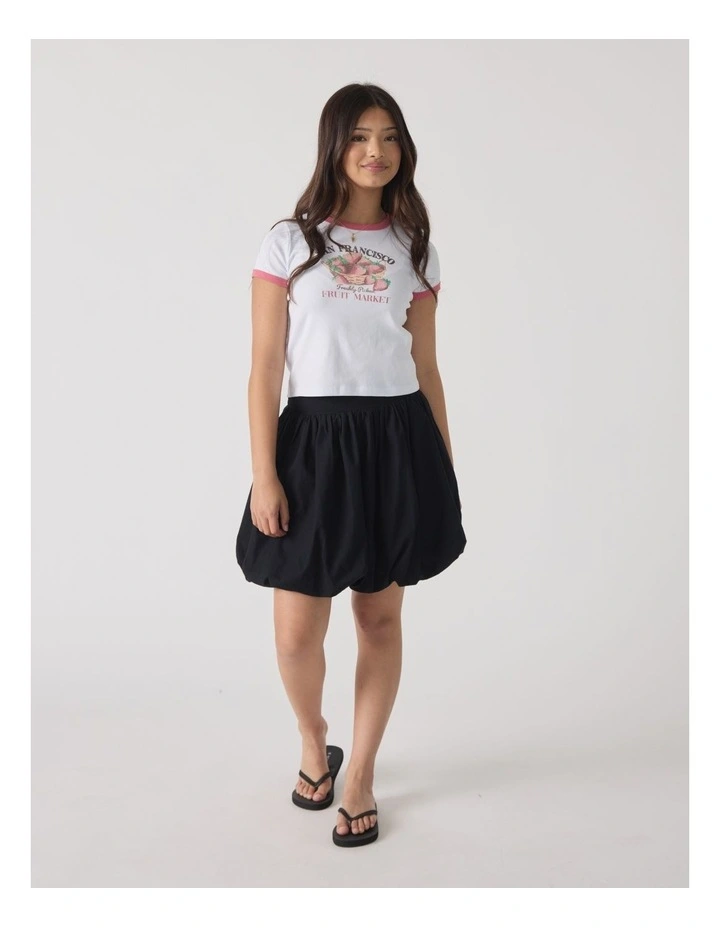 Becky Bubble Mini Skirt in Black image 1