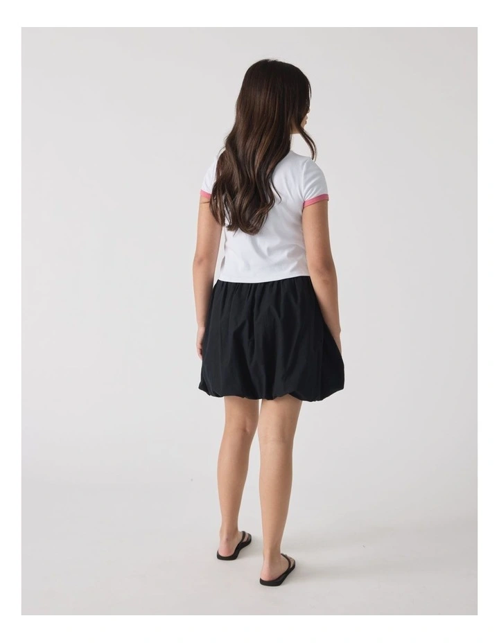 Becky Bubble Mini Skirt in Black image 2