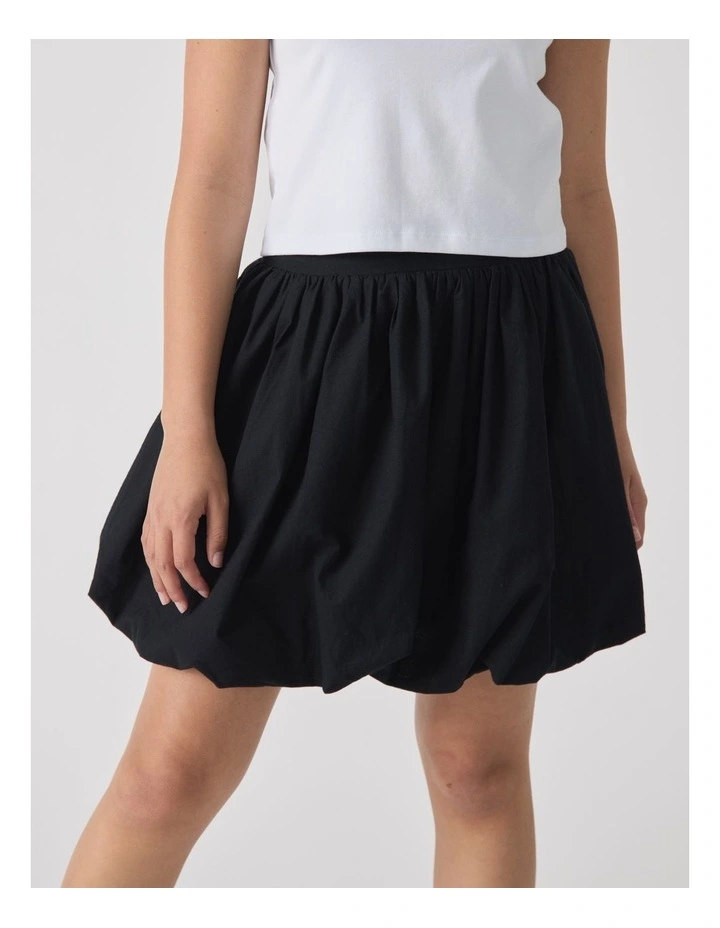 Becky Bubble Mini Skirt in Black image 3