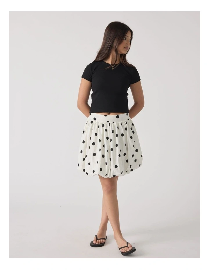 Girls Becky Bubble Mini Skirt in White image 1