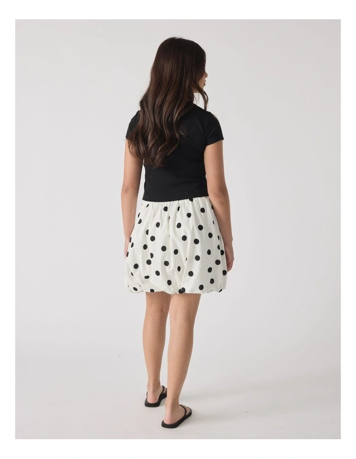 Girls Becky Bubble Mini Skirt in White image 2