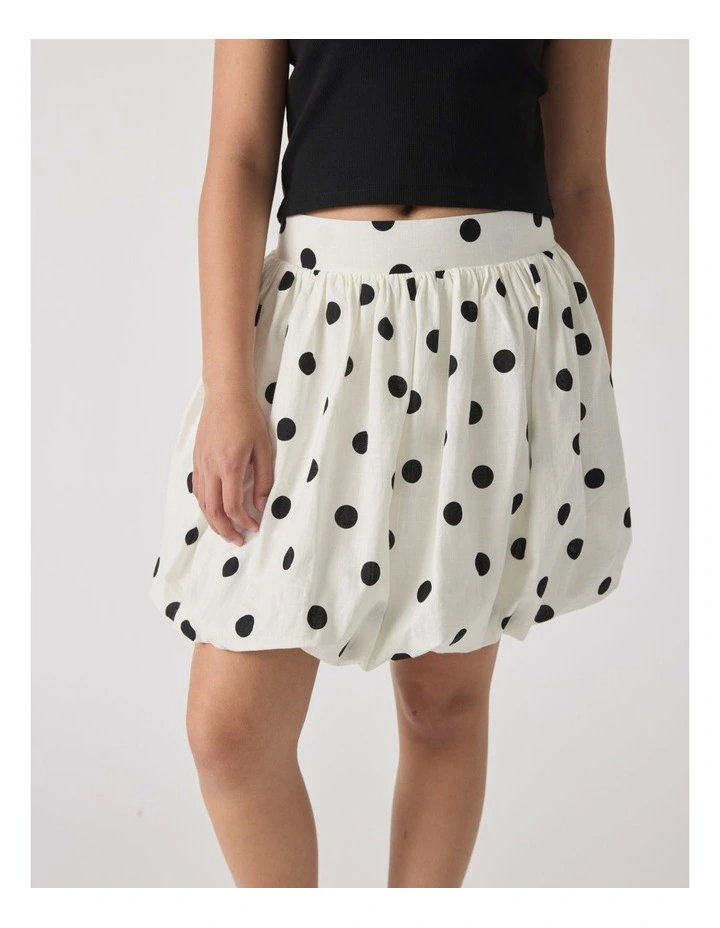 Girls Becky Bubble Mini Skirt in White image 3