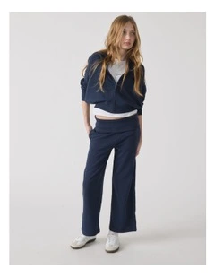 Rolled Waist Track Pant in Blue