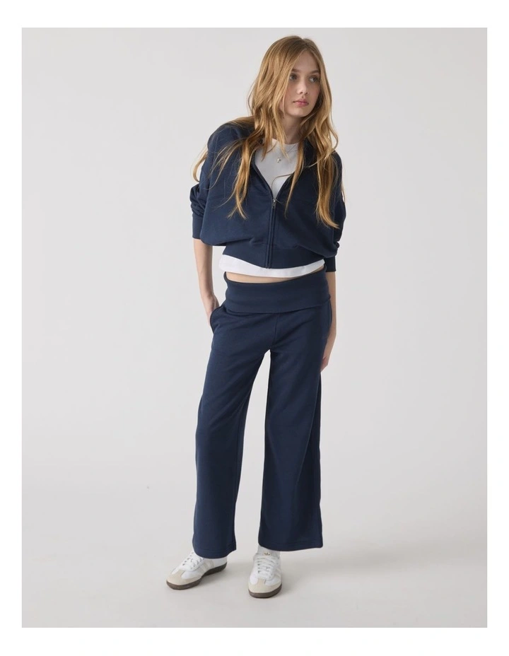 Rolled Waist Track Pant in Blue image 1