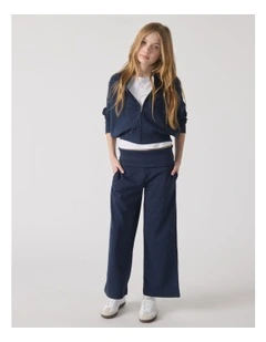 Amber Fleece Bomber Jaclet in Blue