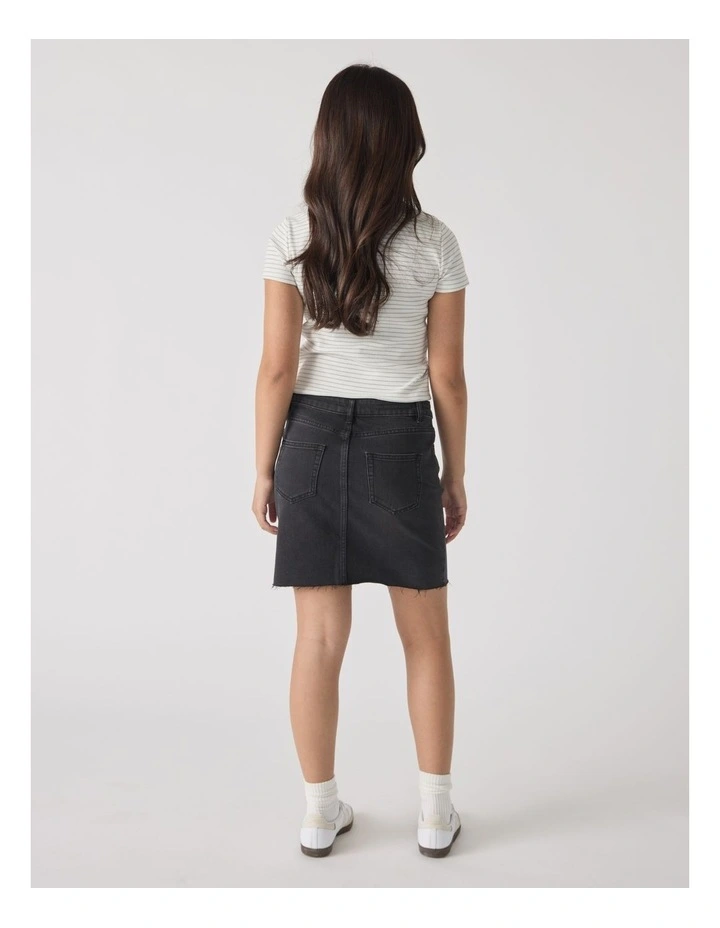 Harper Crop Stripe Tee in White image 2