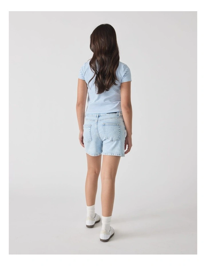 Harper Crop Stripe Tee in Blue image 2