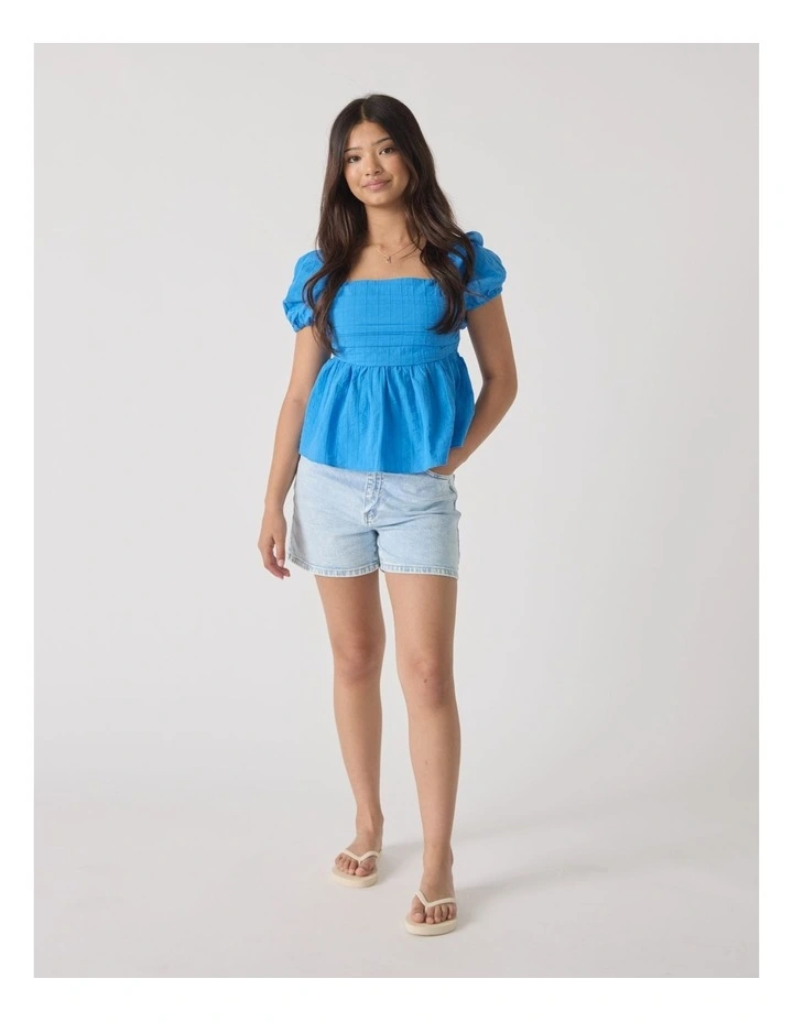 Melody Puff Sleeve Top in Blue image 1