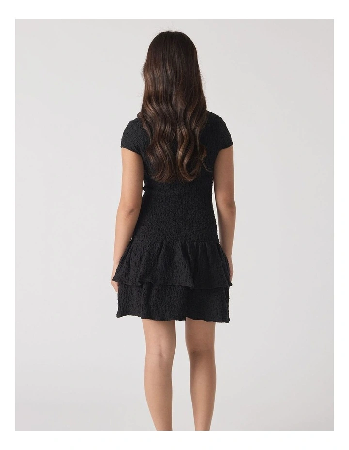 Alessia Shirred Dress in Black image 2