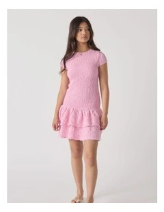 Alessia Shirred Dress in Pink