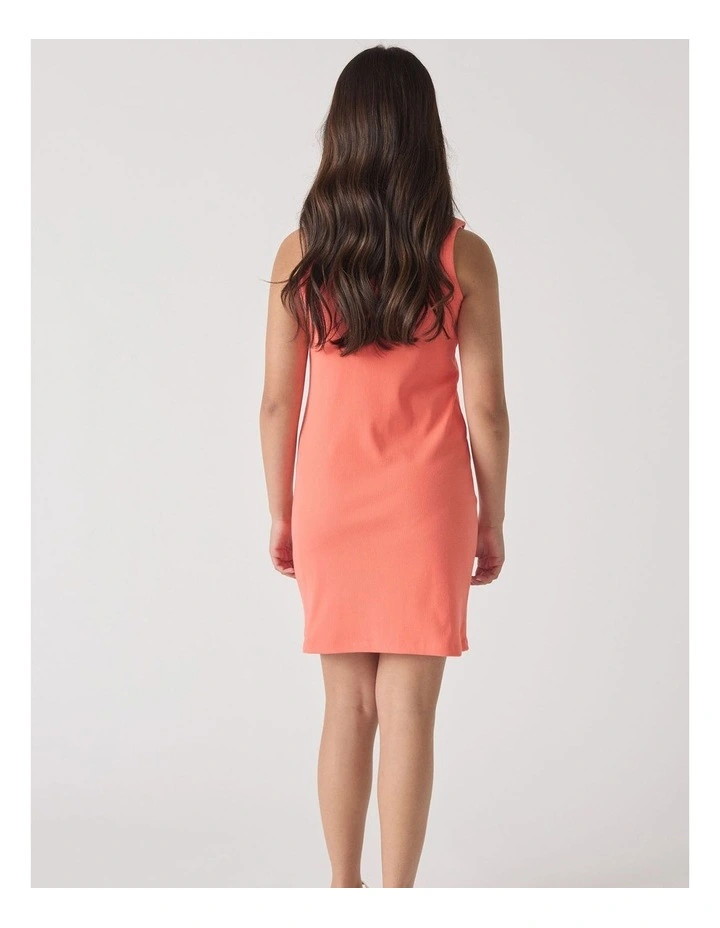 Harper Rib Tank Dress in Orange image 2