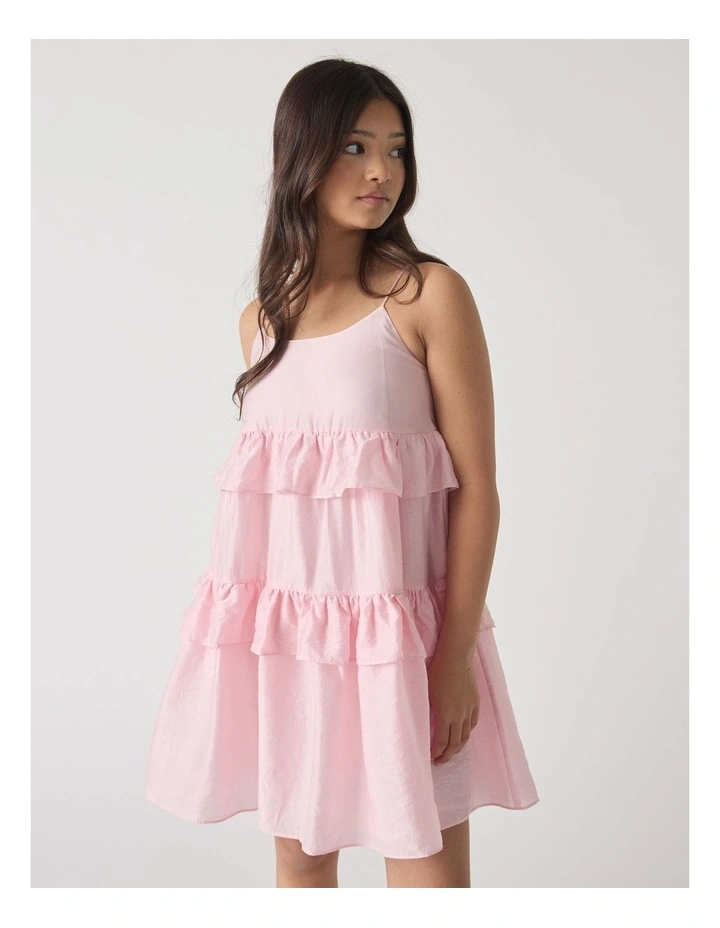 Lucy Ruffle Dress in Pink image 3