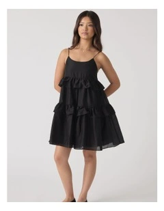 Lucy Ruffle Dress in Black