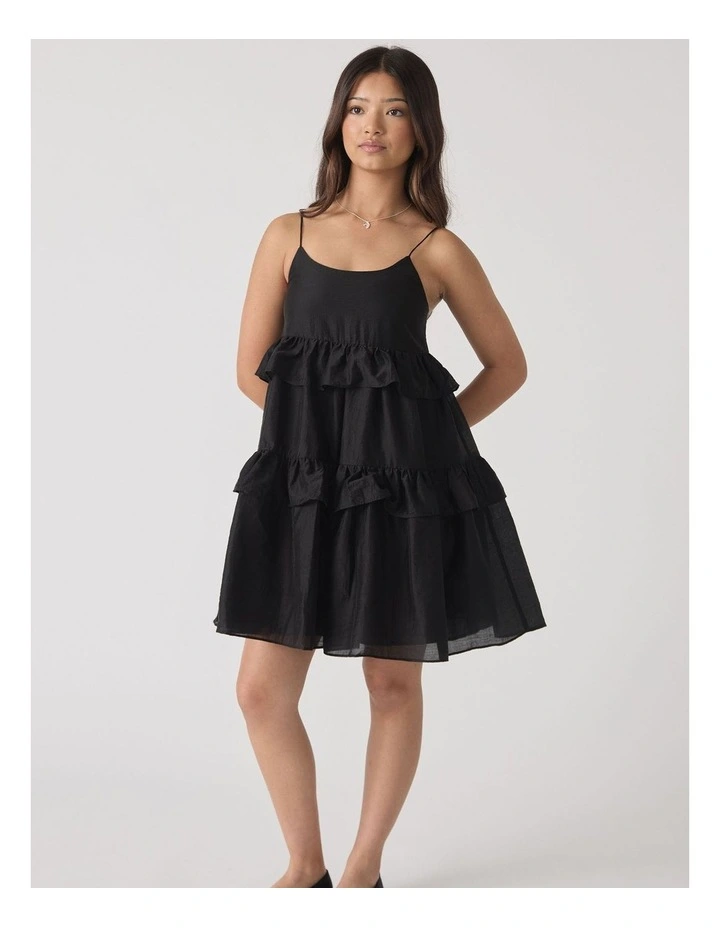 Lucy Ruffle Dress in Black image 1