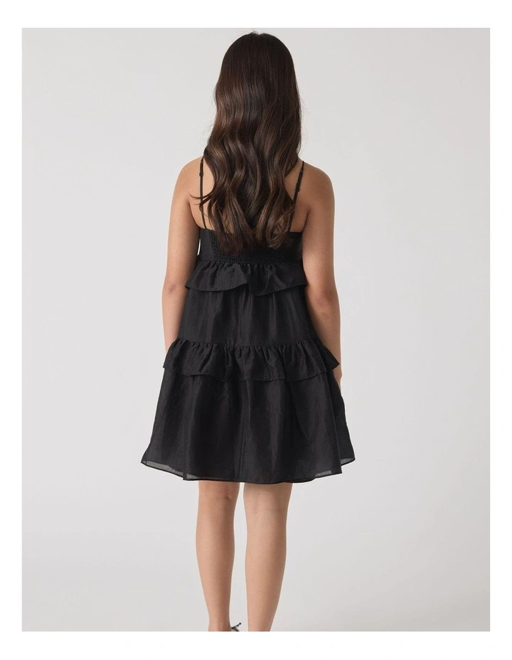 Lucy Ruffle Dress in Black image 2