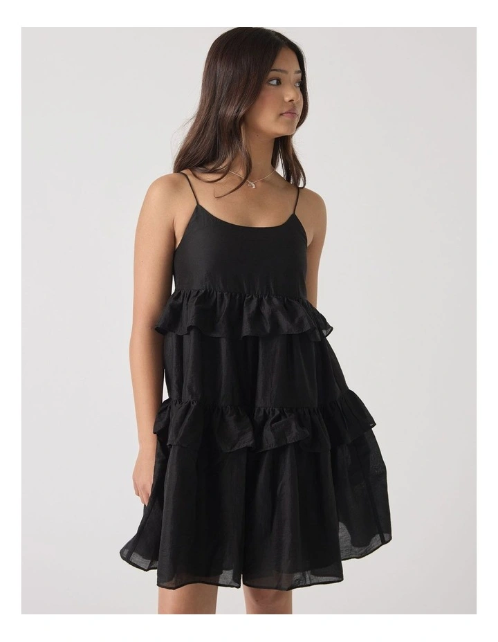 Lucy Ruffle Dress in Black image 3
