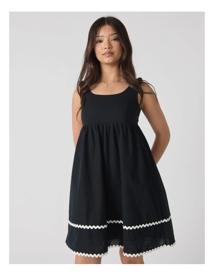 Layla Mini Dress in Black image 3