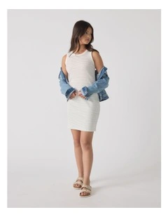 Harper Lurex Tank Dress in White
