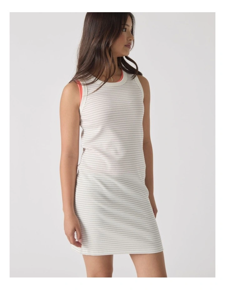Harper Lurex Tank Dress in White image 3