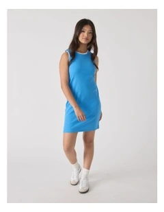 Harper Rib Tank Dress in Blue
