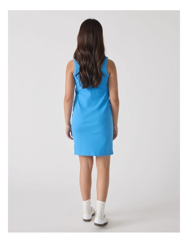 Harper Rib Tank Dress in Blue image 2