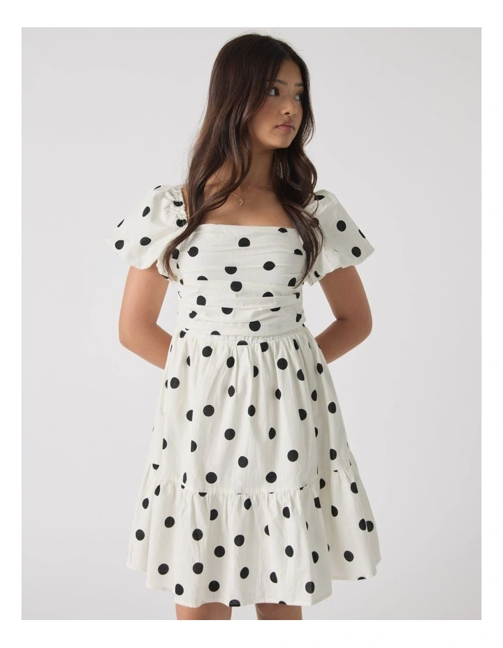 Becky Mini Dress in White image 3