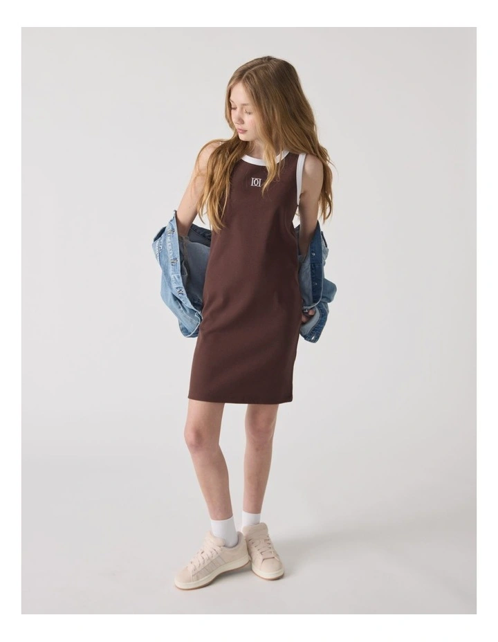 Harper Monogram Dress in Brown image 1