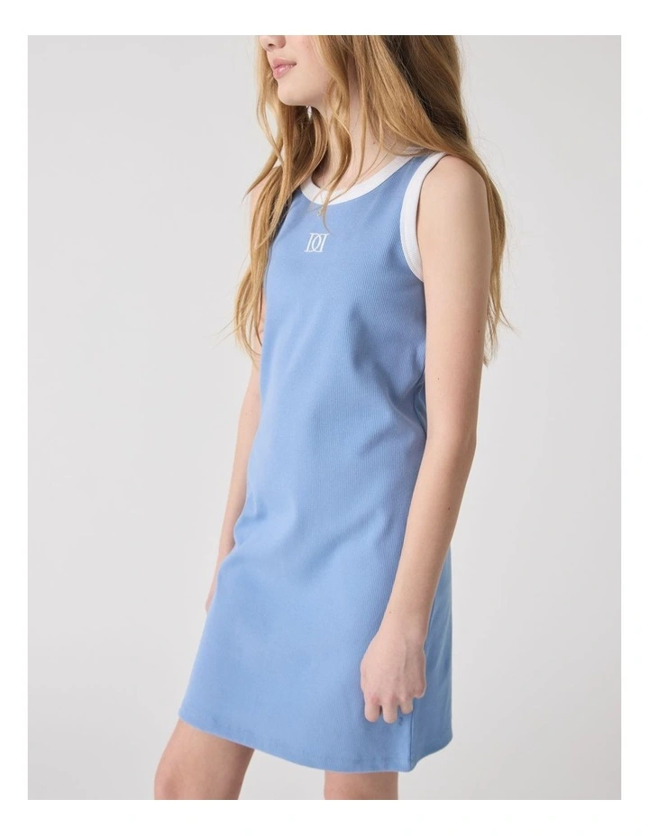 Harper Monogram Dress in Blue image 3