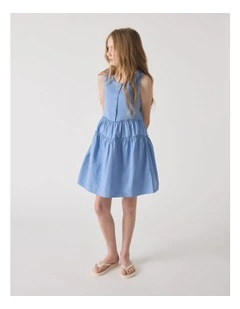Piper Tiered Mini Dress in Blue