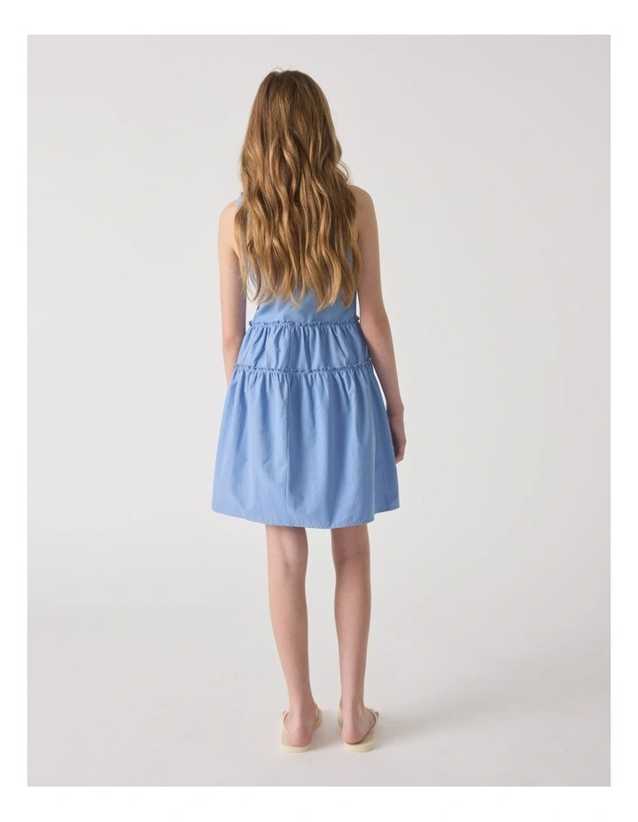 Piper Tiered Mini Dress in Blue image 2
