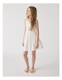 Piper Tiered Mini Dress in Cream