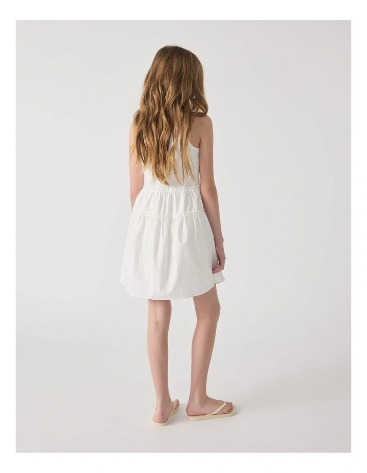 Piper Tiered Mini Dress in Cream image 2