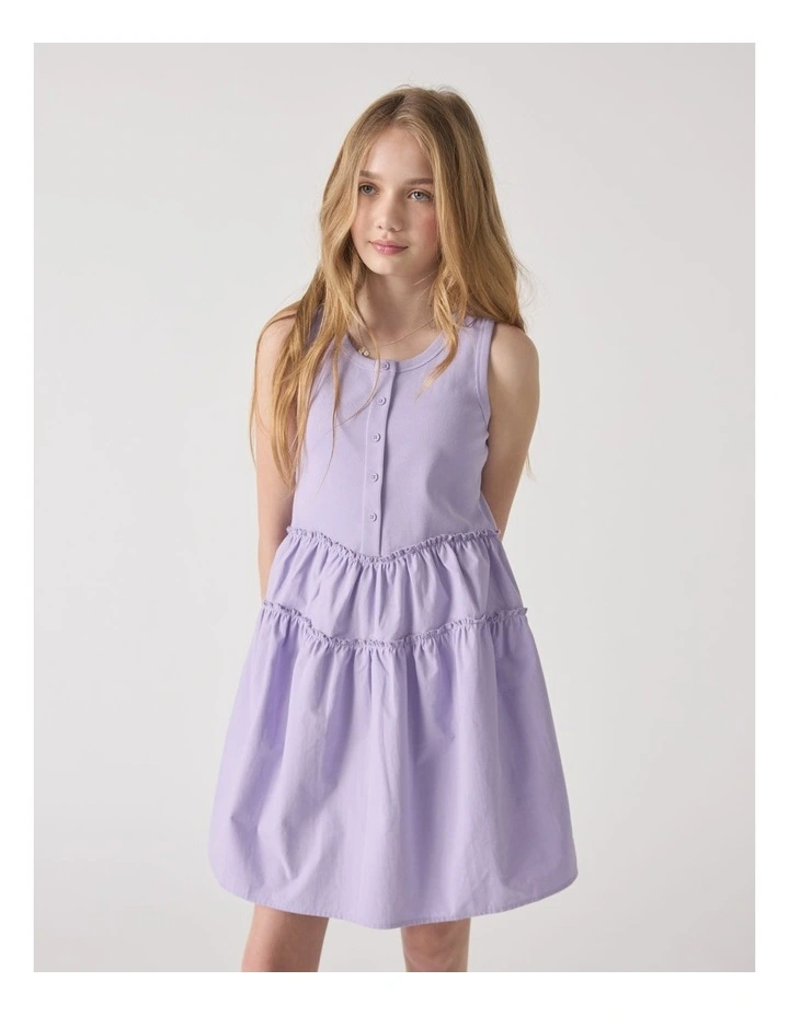 Piper Tiered Mini Dress in Purple image 3