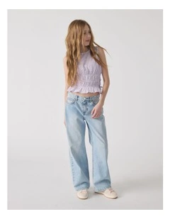 Ash Gingham Tie Top in Purple
