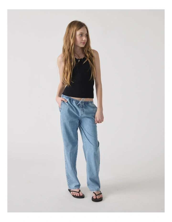Girls Emma Denim Pant in Blue image 1