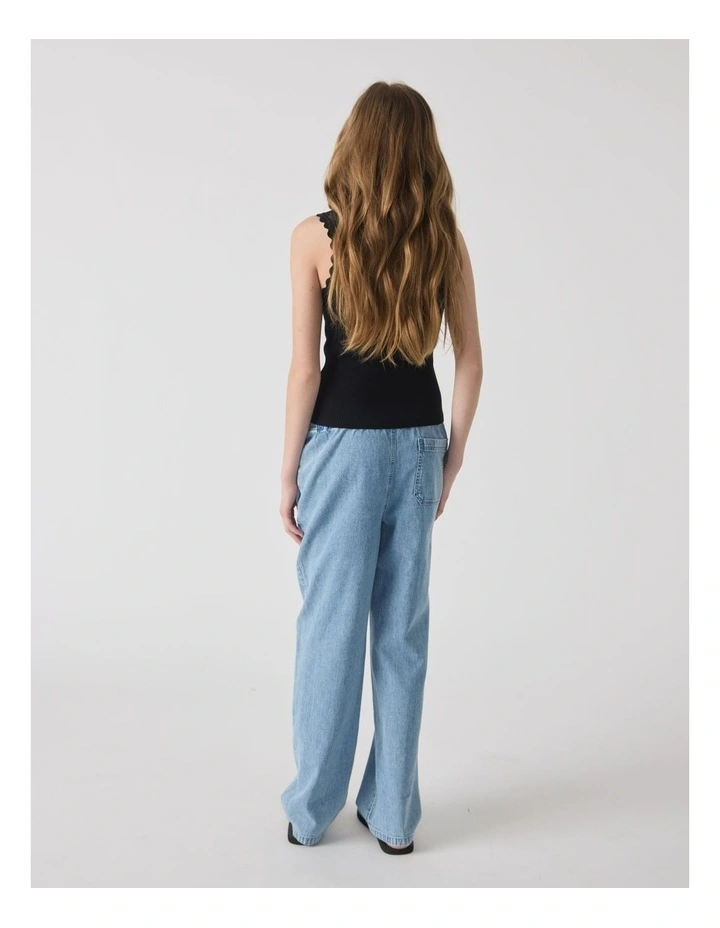 Girls Emma Denim Pant in Blue image 2