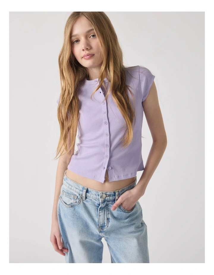 Girls Riley Rib T-Shirt image 3