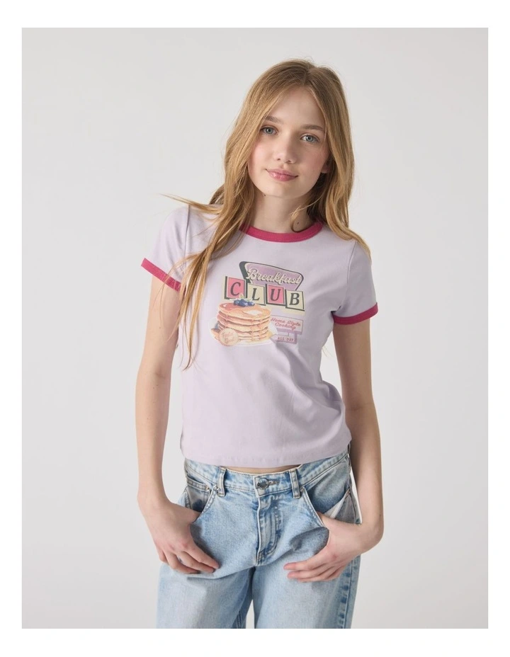Girls Retro Crop Ringer Tee image 3