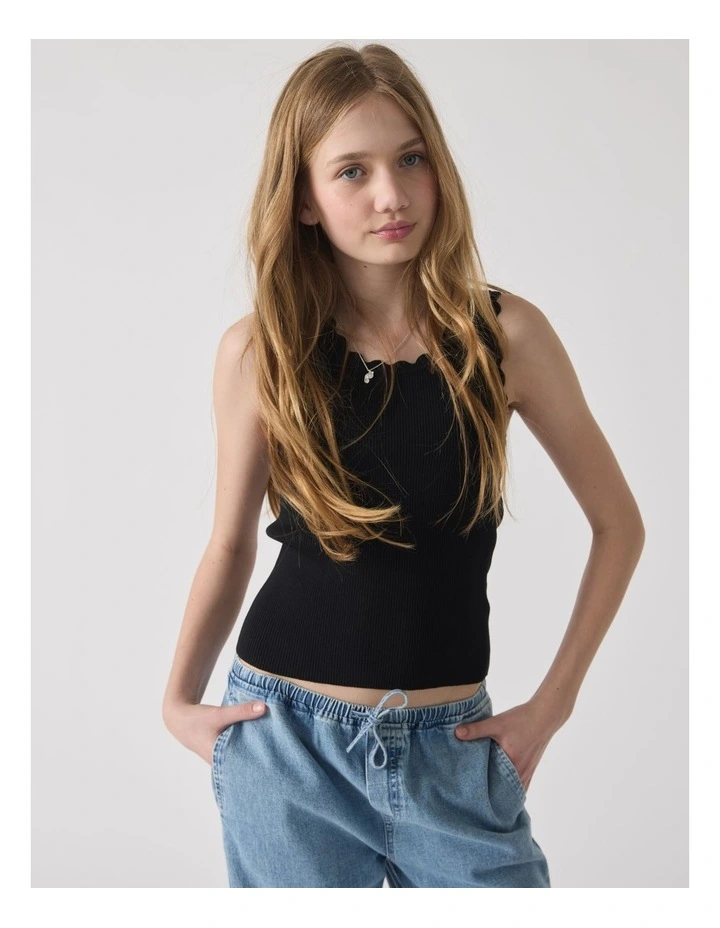 Girls Ruby Scallop Edge Tank image 3