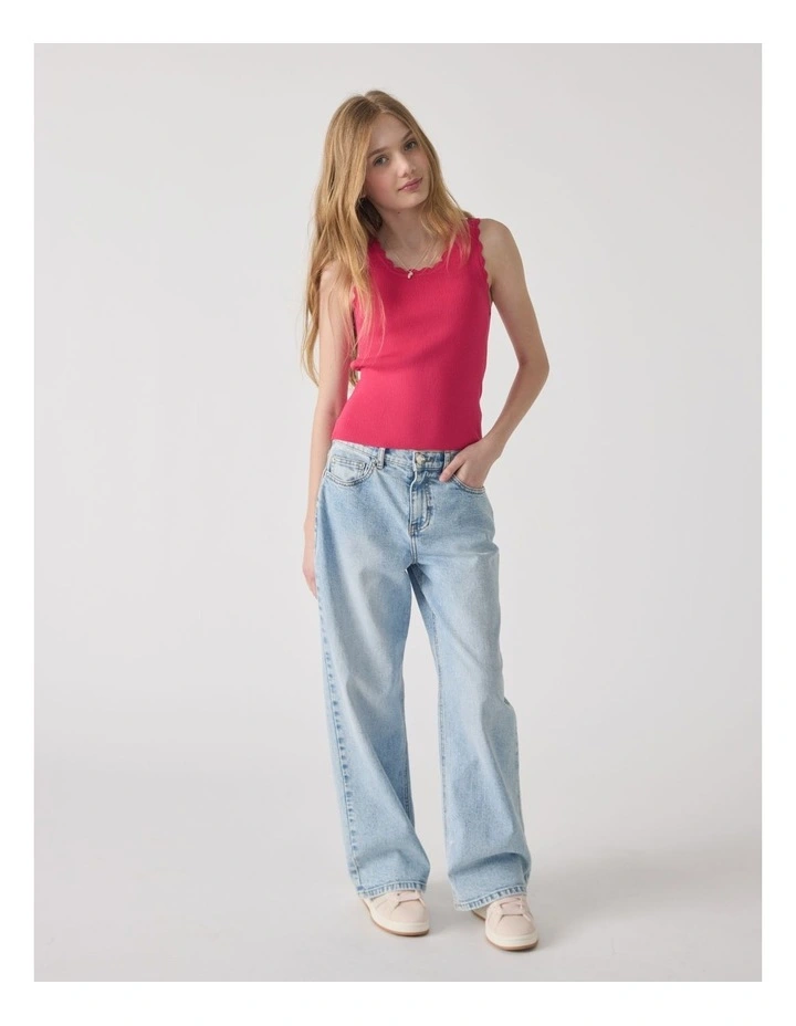 Girls Ruby Scallop Edge Tank image 1