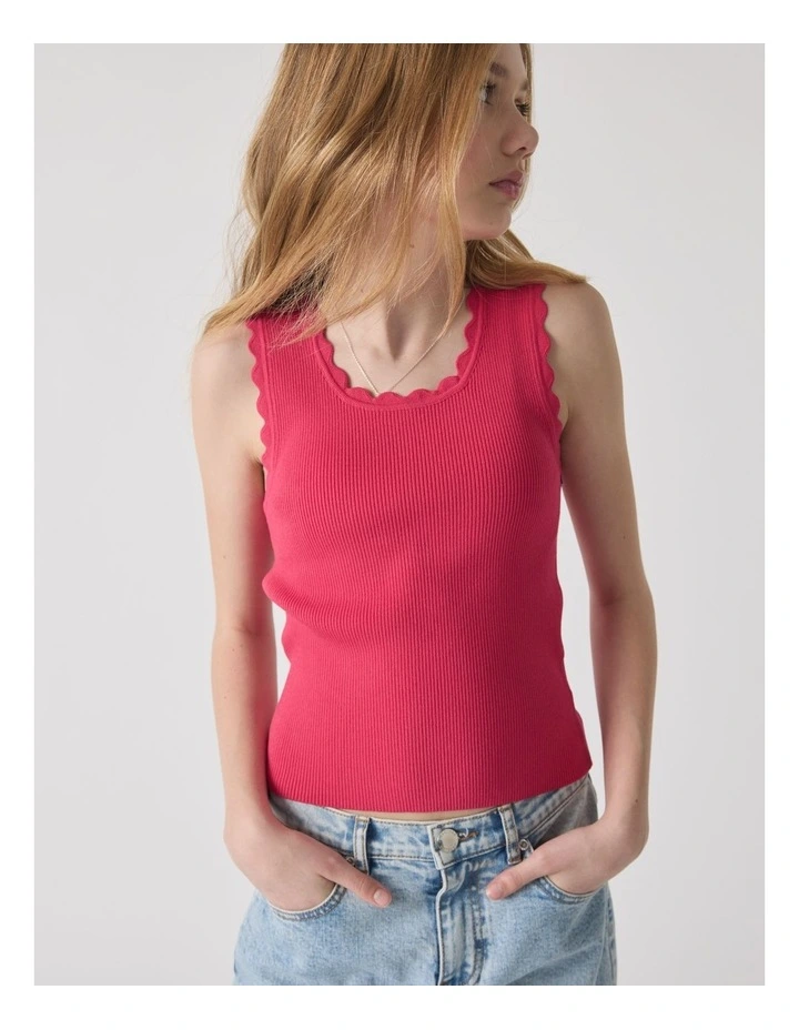Girls Ruby Scallop Edge Tank image 3