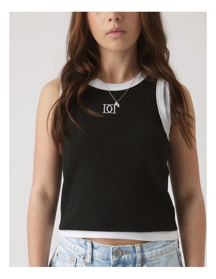 Harper Monogram Tank in Black image 3