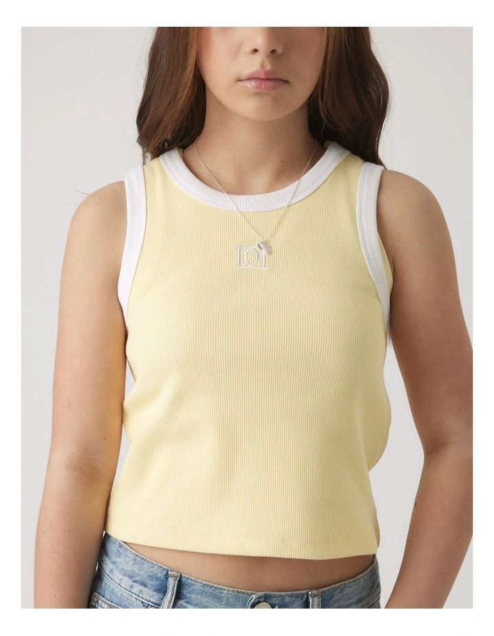 Harper Monogram Tank in Yellow image 3