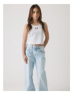 Embroidered Tank Top in Grey