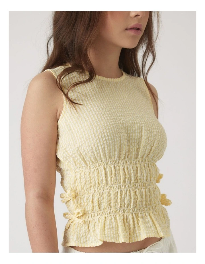 Girls Ash Gingham Tie Top image 3