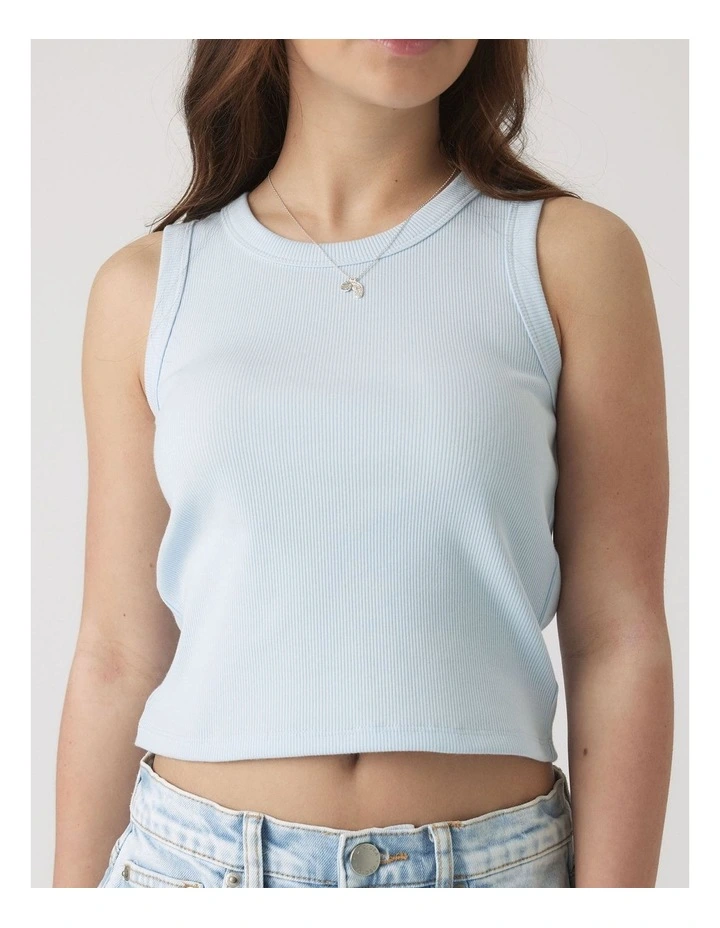 Harper Logo Tank in Blue image 3