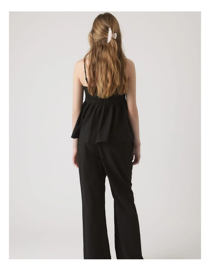 Nina Strappy Top in Black image 2